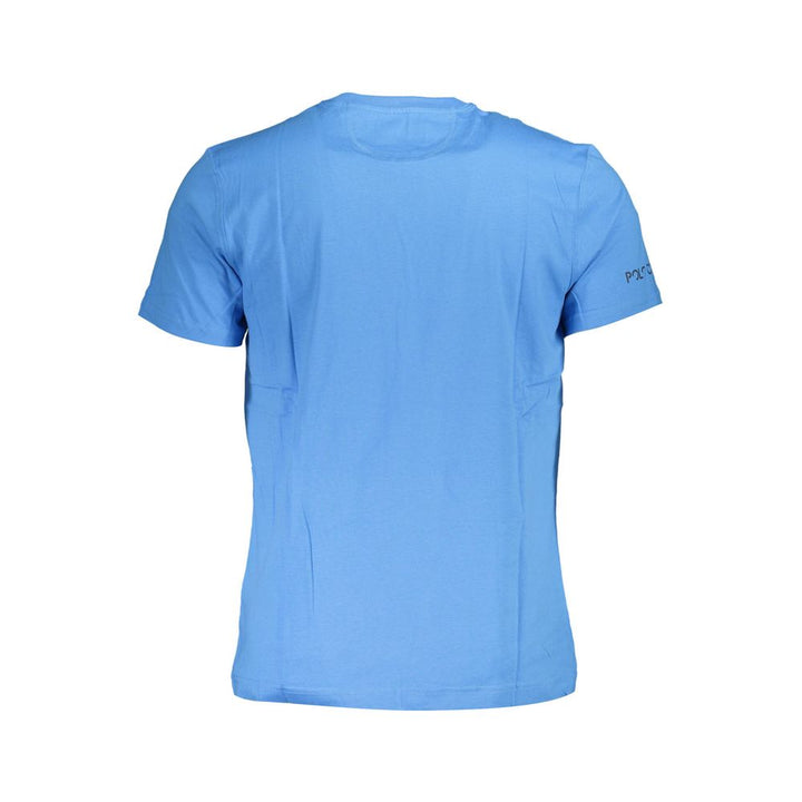 La Martina Regal Blue Cotton Tee with Classic Print