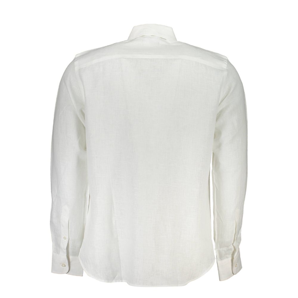 North Sails White Linen Men Shirt