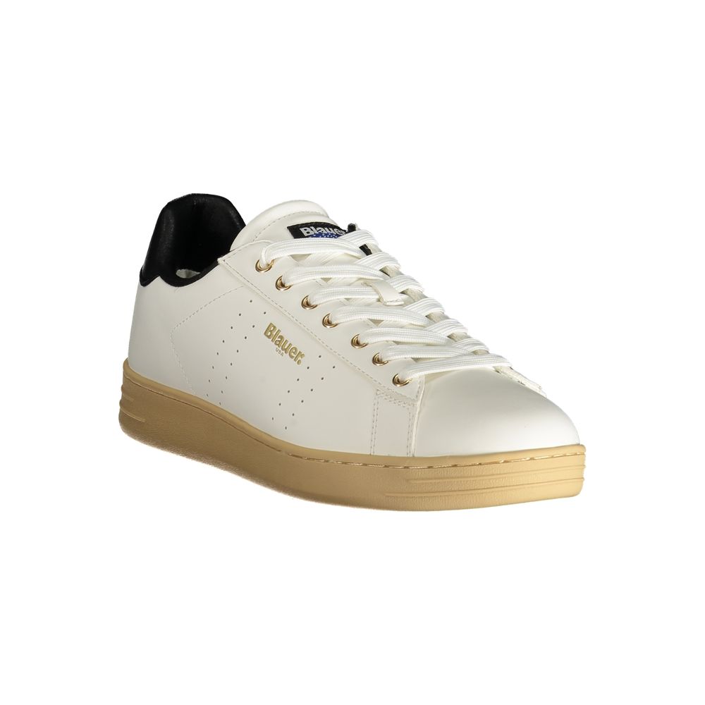 Blauer White Polyester Sneaker