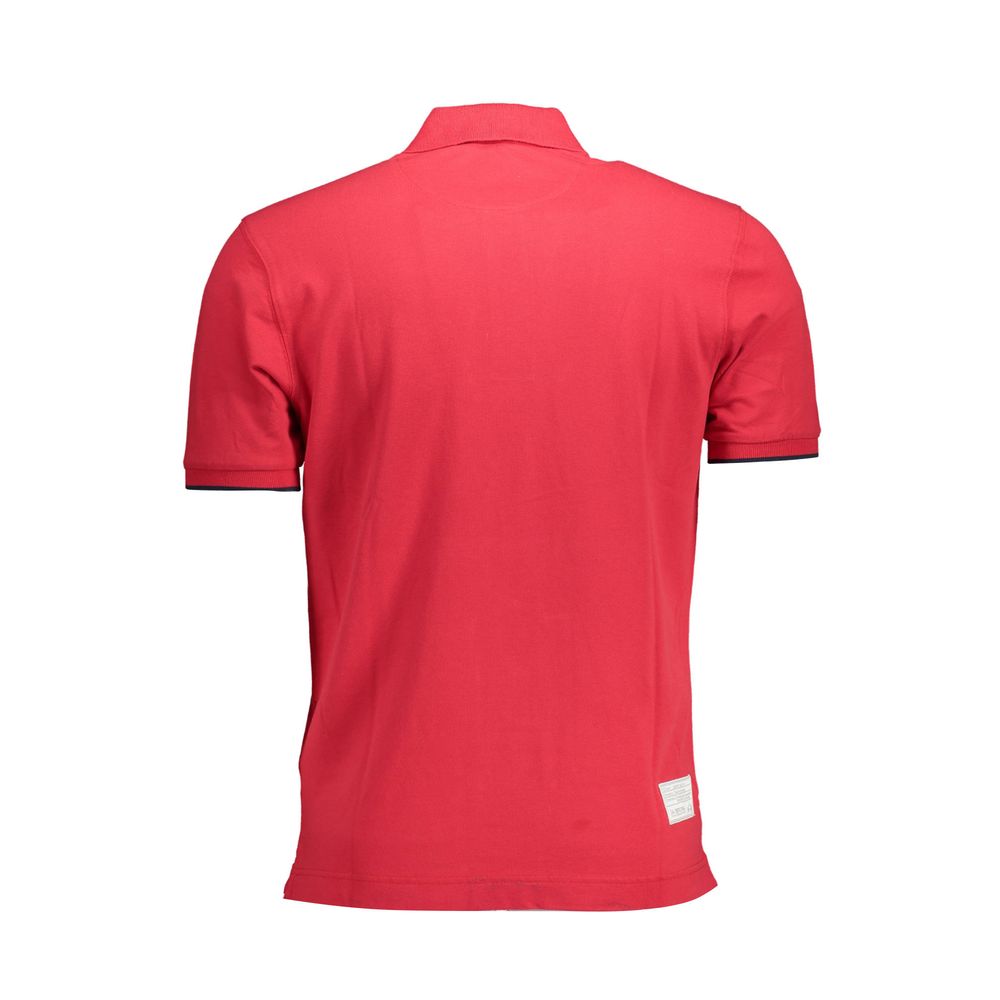 La Martina Red Cotton Men Polo Shirt