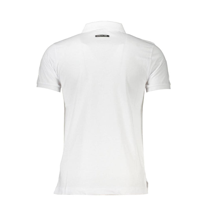 Cavalli Class White Cotton Men Polo Shirt