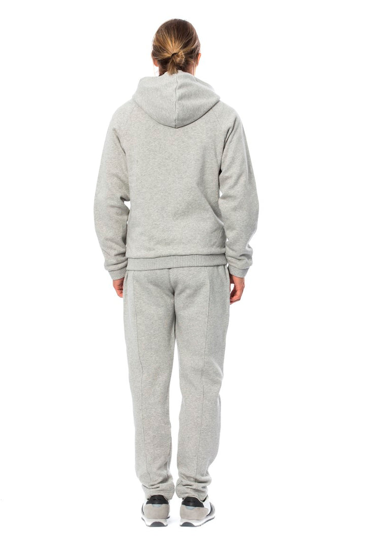 Billionaire Italian Couture Elegant Gray Hooded Cotton Sweatsuit