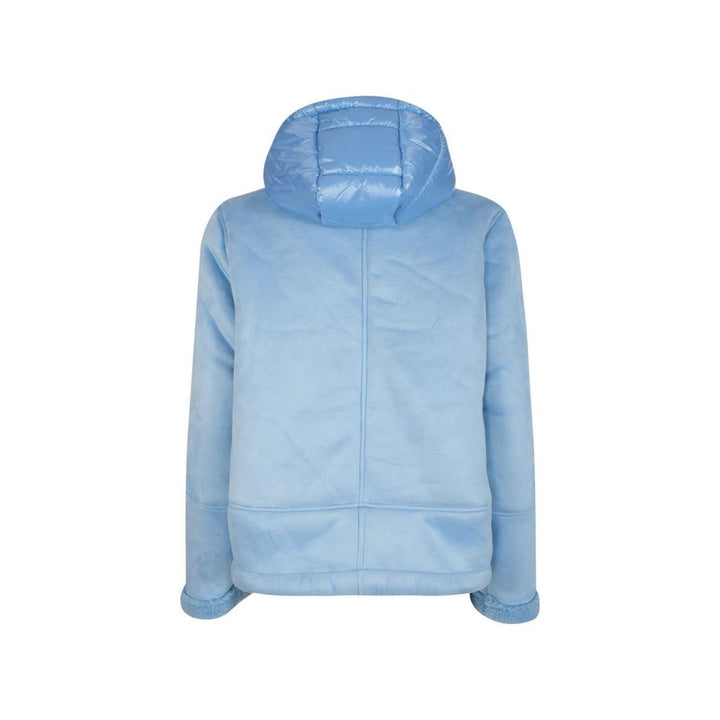 Yes Zee Light Blue Nylon Jackets & Coat