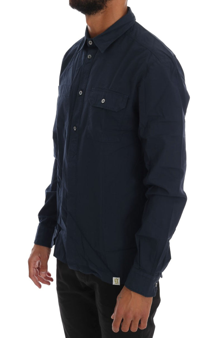 John Galliano Elegant Blue Cotton Casual Shirt