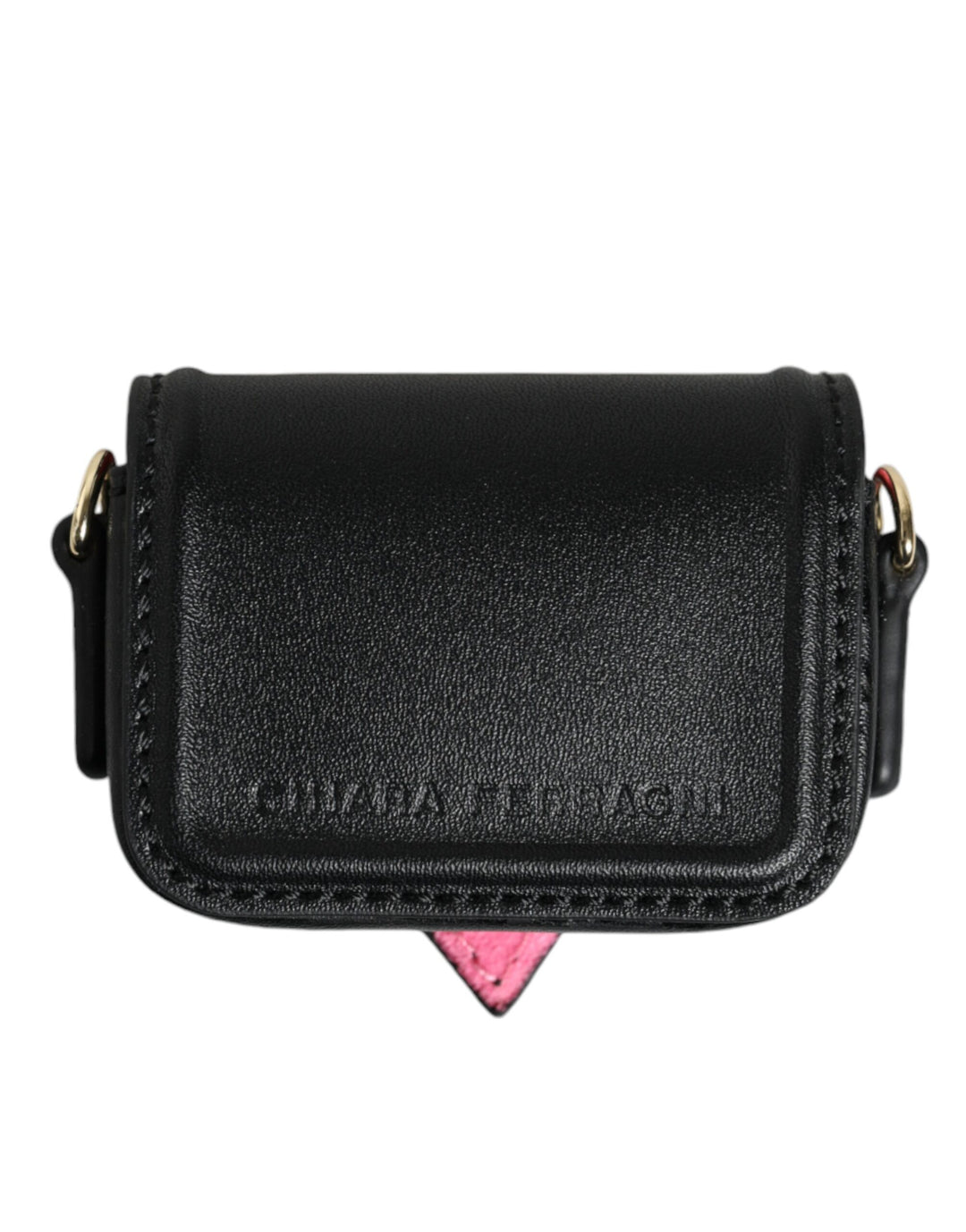 Chiara Ferragni Black Smooth Calf Leather Eyelike Women Bag