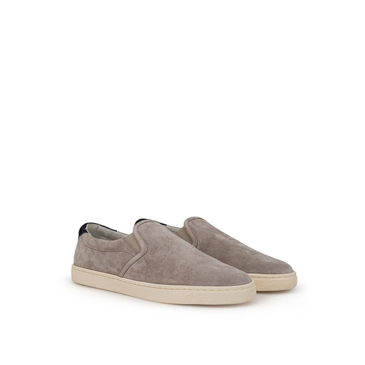 Brunello Cucinelli Gray Leather Sneaker