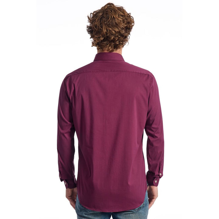 Baldinini Trend Burgundy Cotton Shirt