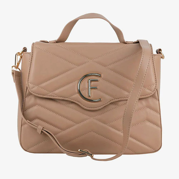 CRISTINAEFFE Beige Artificial Leather Women Crossbody Bag