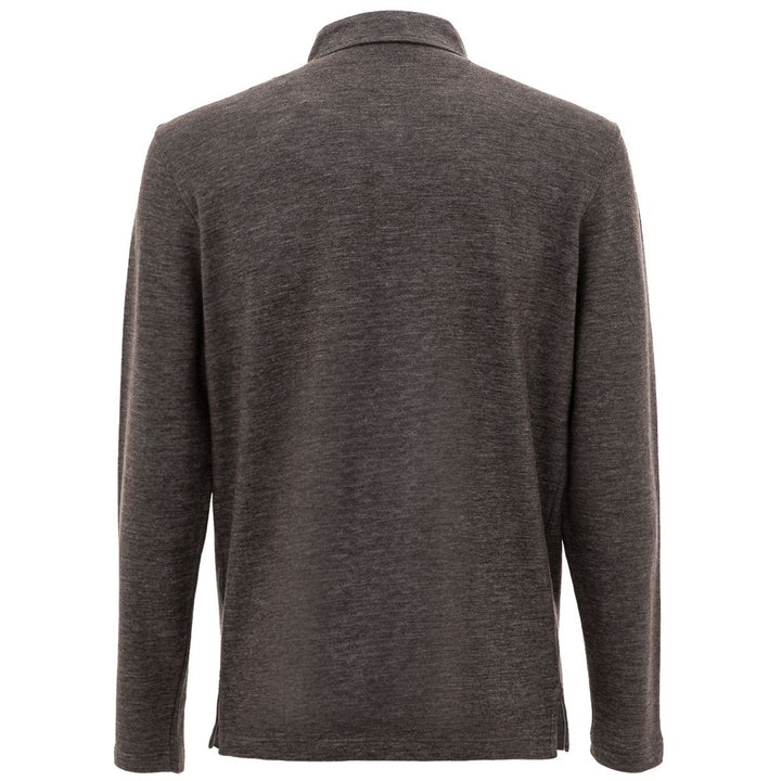 Corneliani Gray Wool Polo Shirt