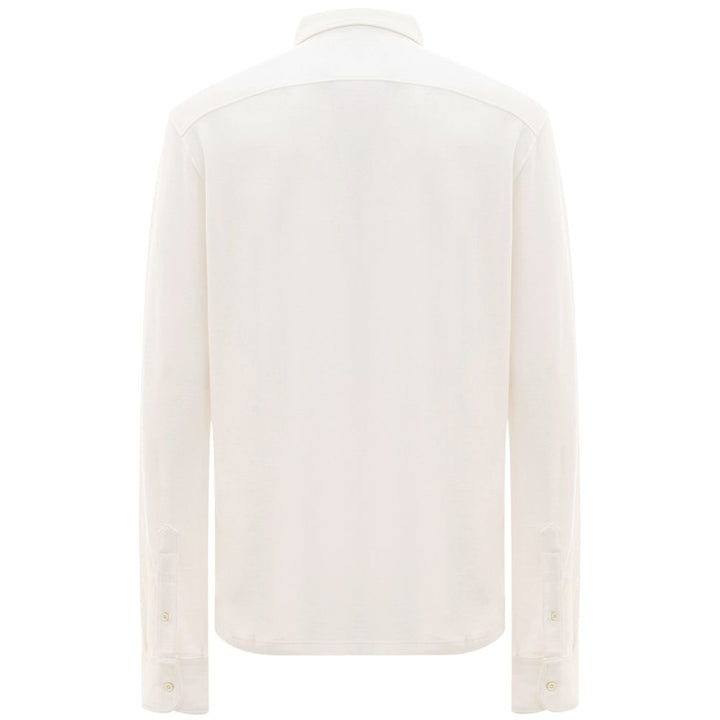 Corneliani White Cotton Polo Shirt