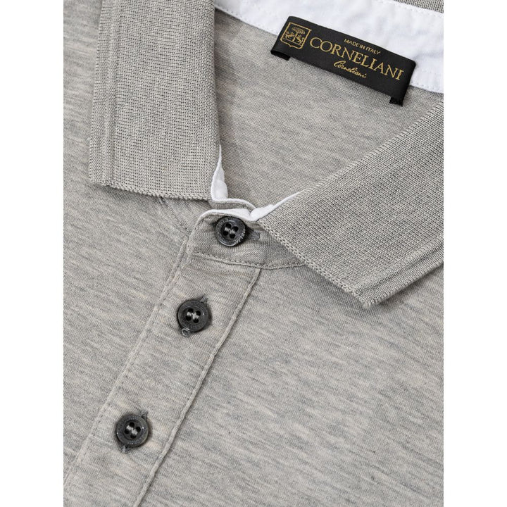 Corneliani Gray Cotton Polo Shirt