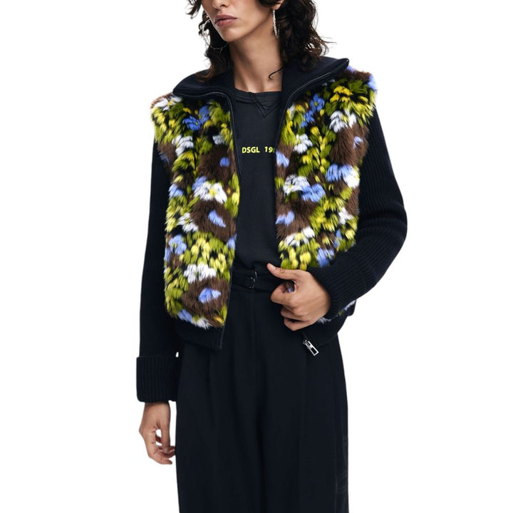 Desigual Black Cotton Jackets & Coat