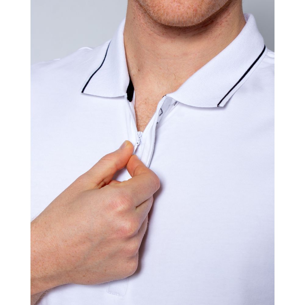 Armani Exchange White Cotton Polo Shirt