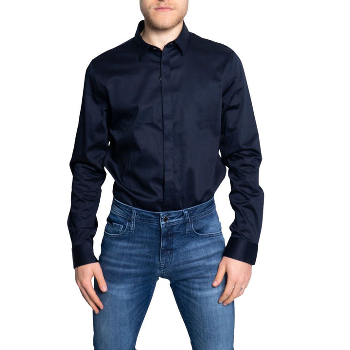 Armani Exchange Blue Cotton Shirt