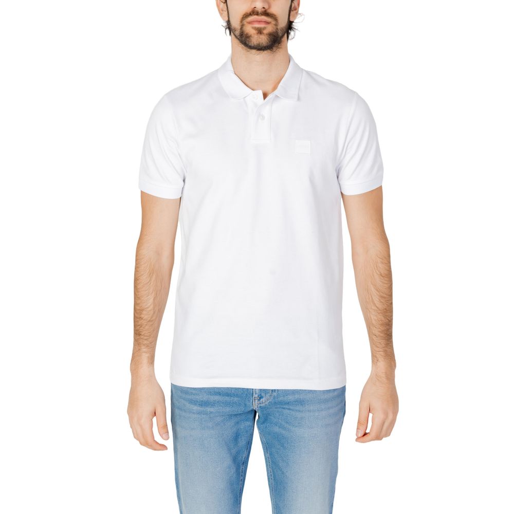 Hugo Boss White Cotton Polo Shirt