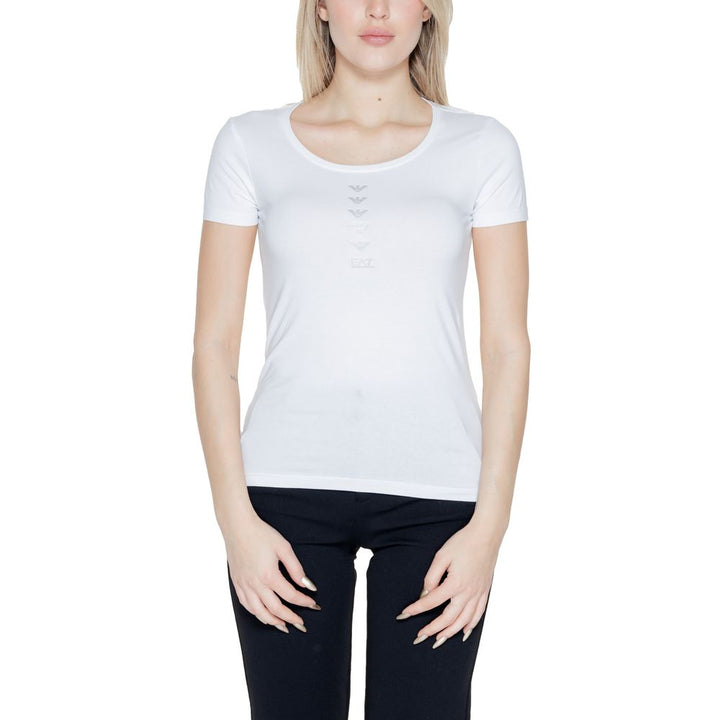 EA7 Emporio Armani White Cotton Tops & T-Shirt