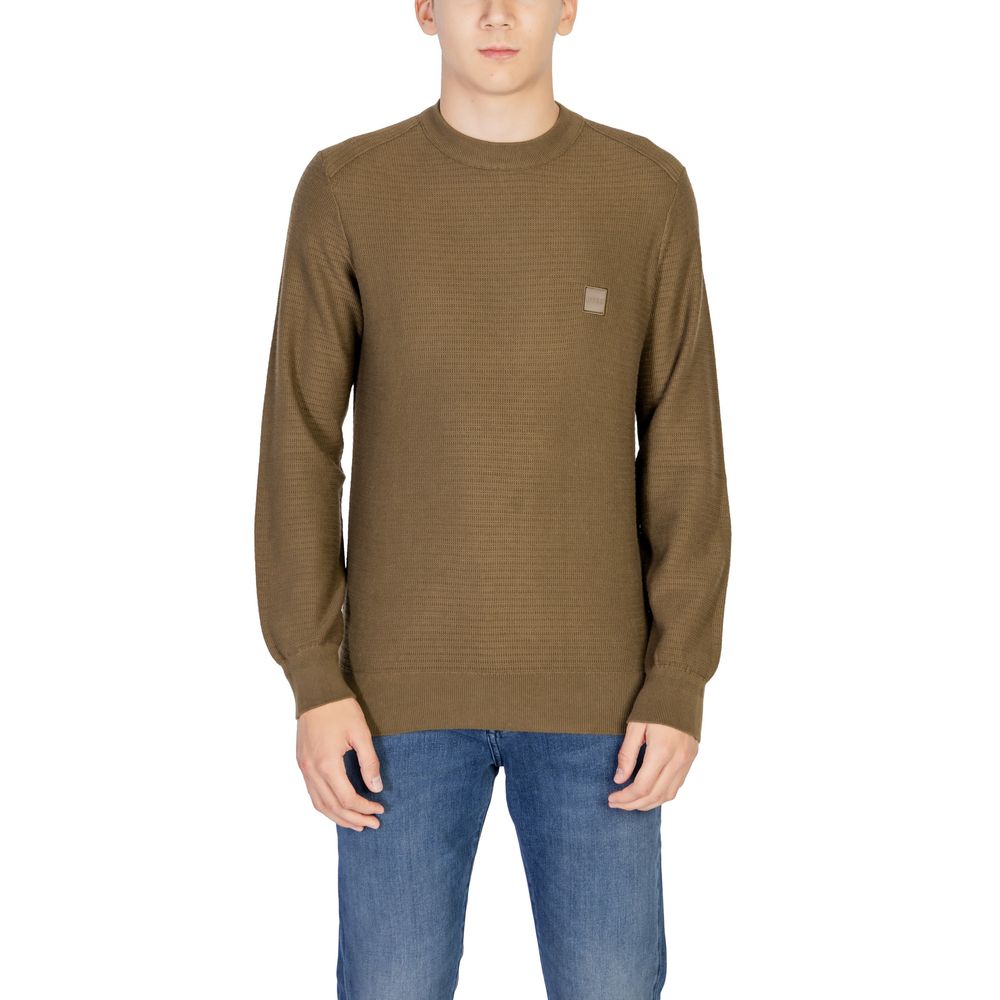 Hugo Boss Green Cotton Sweater