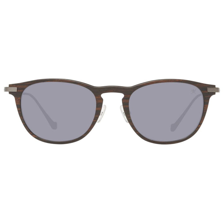 Hackett Brown Wood And Metal Sunglasses