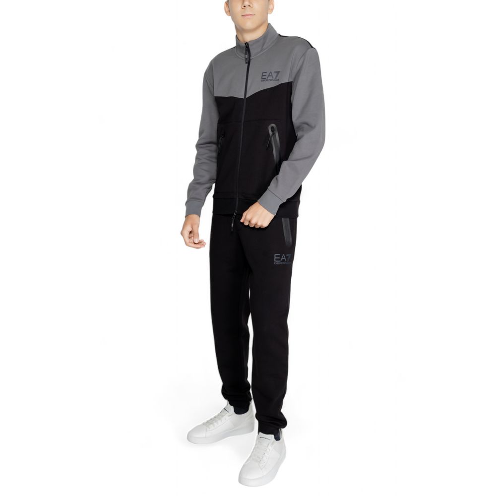 EA7 Emporio Armani Black Cotton Sweatsuit