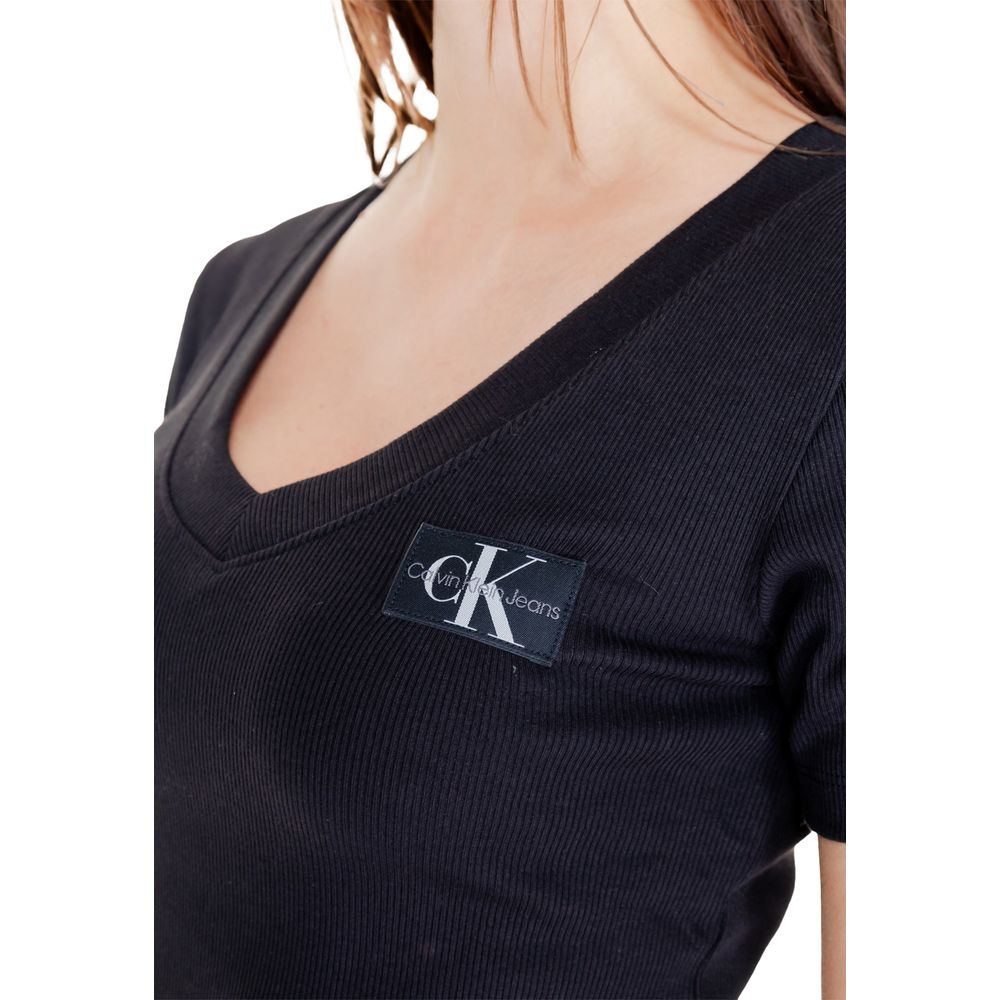 Calvin Klein Jeans Black Cotton Rigenerato Tops & T-Shirt