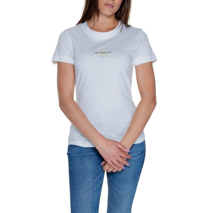 Calvin Klein Jeans White Cotton Rigenerato Tops & T-Shirt