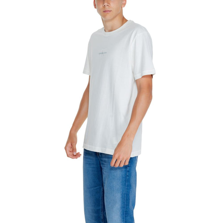 Calvin Klein Jeans Cream Cotton Rigenerato T-Shirt