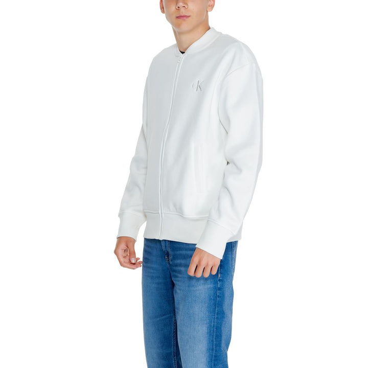 Calvin Klein Jeans White Cotton Rigenerato Sweater