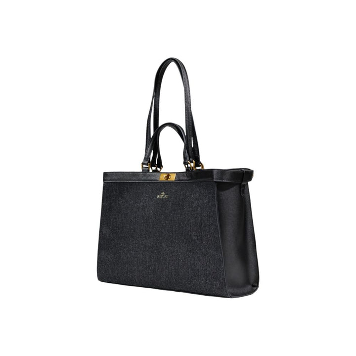 Replay Black Cotton Handbag