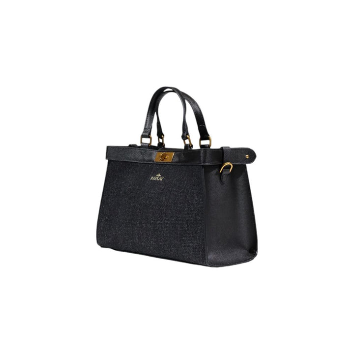 Replay Black Cotton Handbag