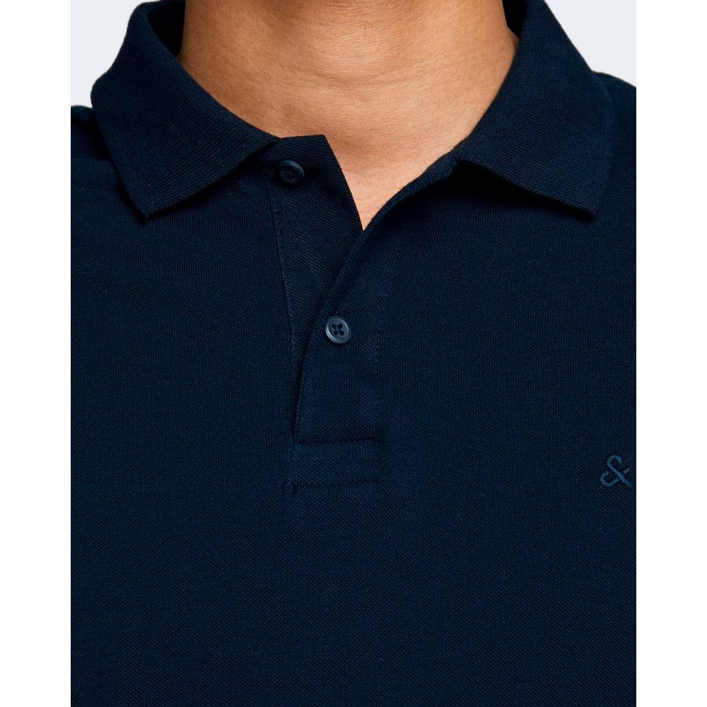 Jack Jones Blue Cotton Polo Shirt