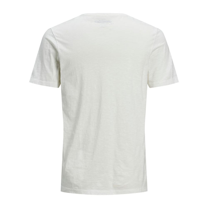 Jack Jones Cream Flamed Cotton T-Shirt