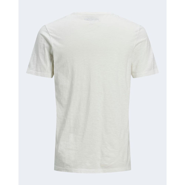 Jack Jones Cream Flamed Cotton T-Shirt