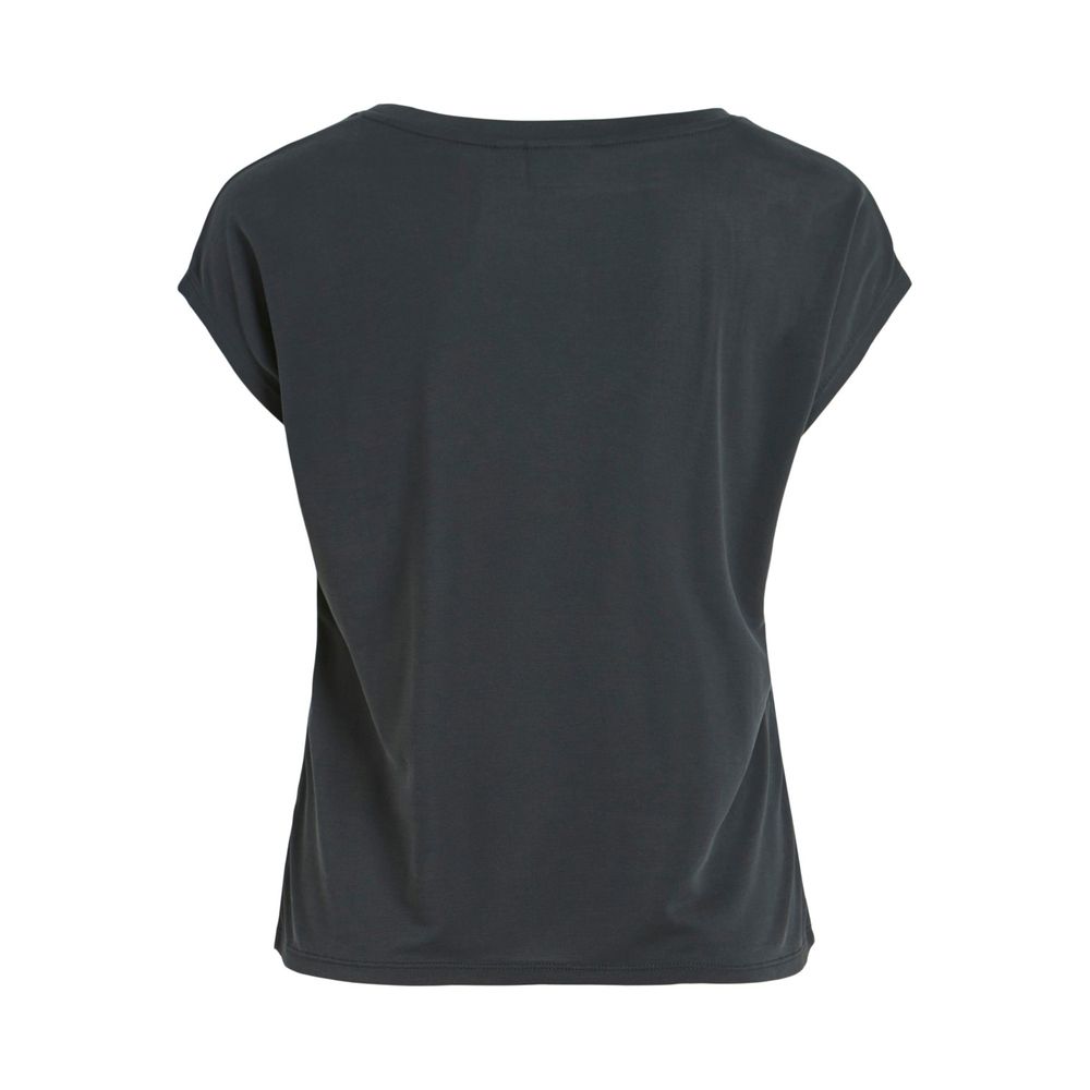 Vila Clothes Black Tencel Tops & T-Shirt