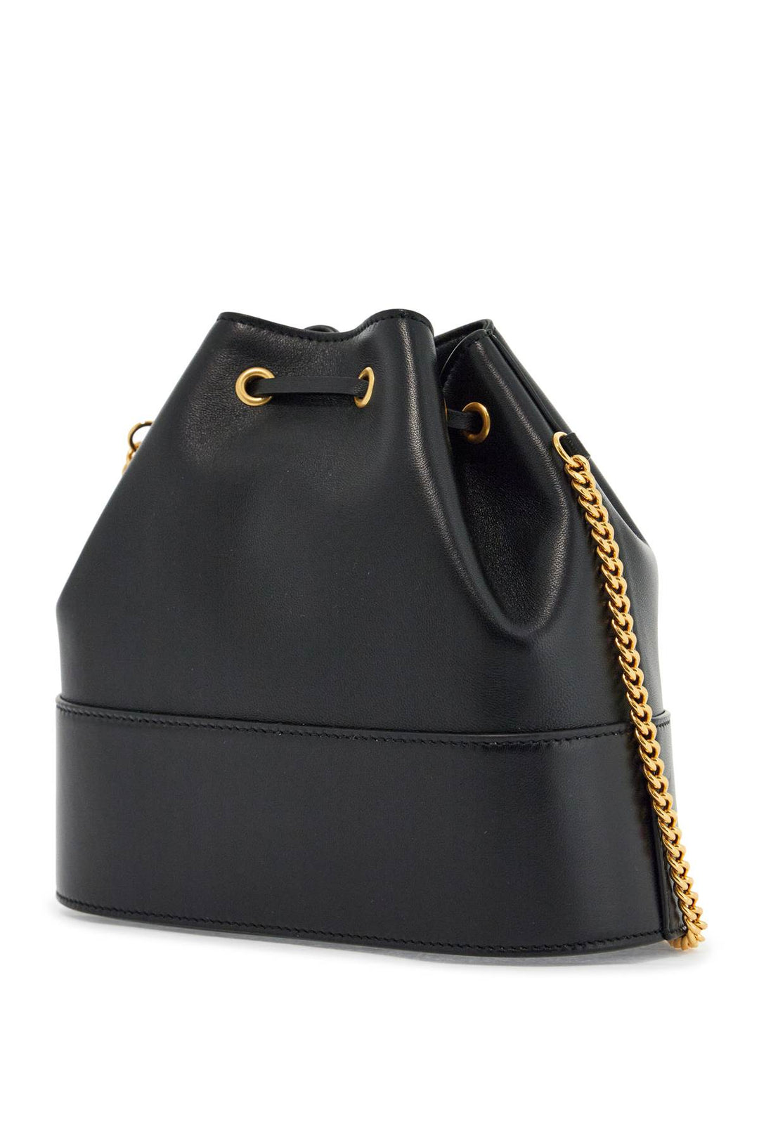 Valentino Garavani mini bucket bag in black leather with drawstring