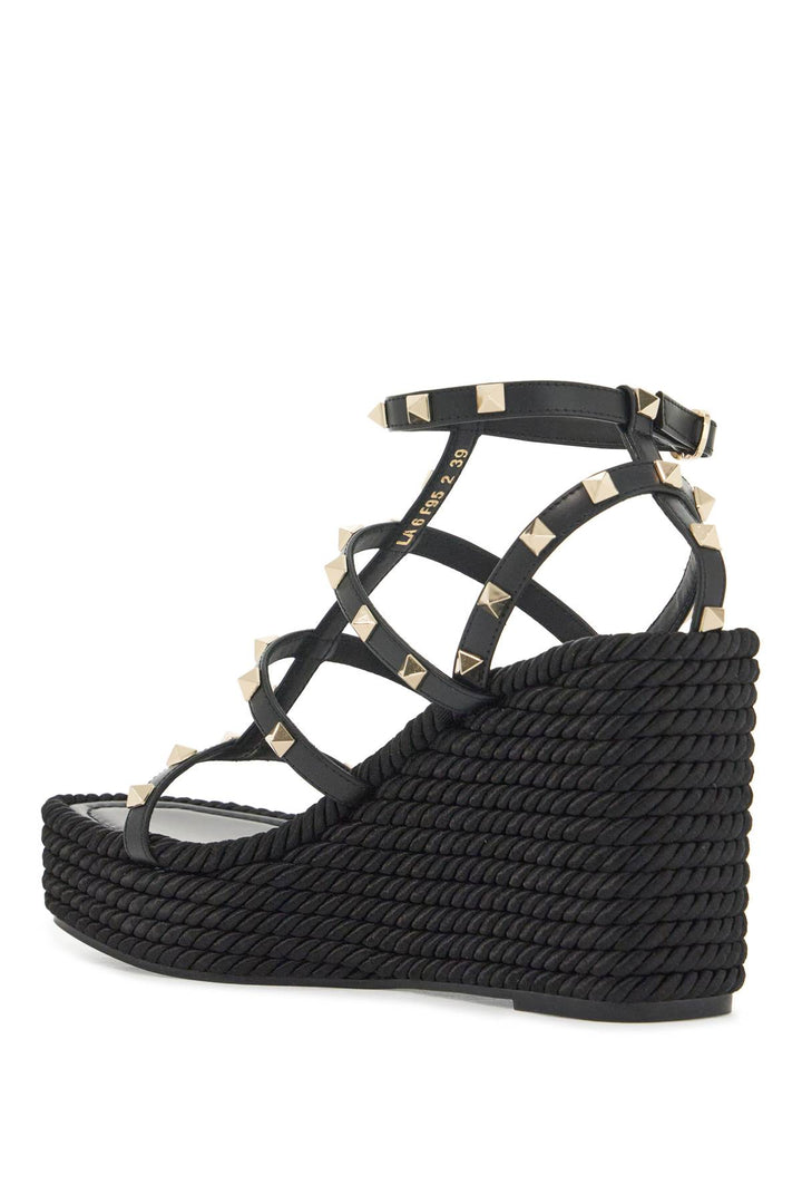 Valentino Garavani rockstud wedge sand