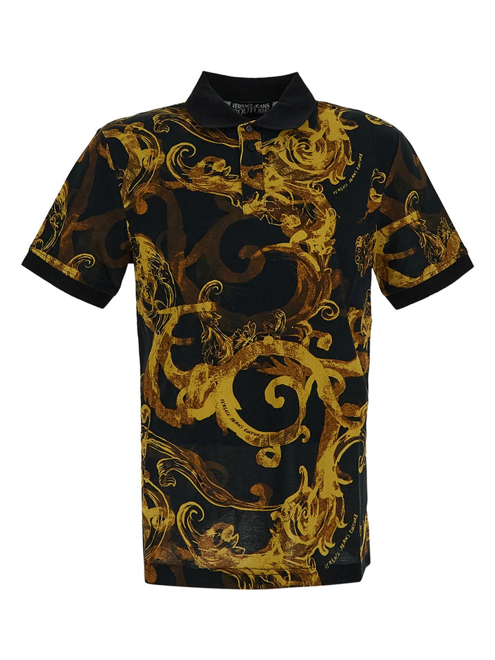 Versace Watercolour Couture Polo Shirt