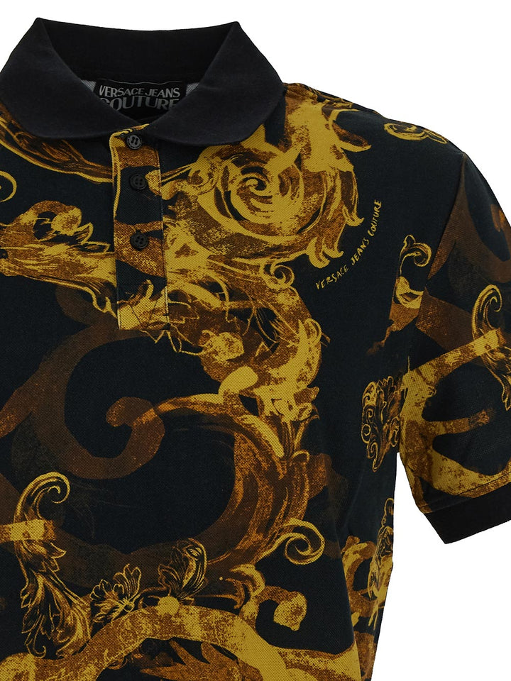 Versace Watercolour Couture Polo Shirt