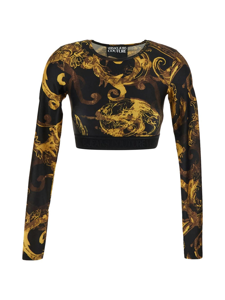 Versace Watercolour Couture Crop Top