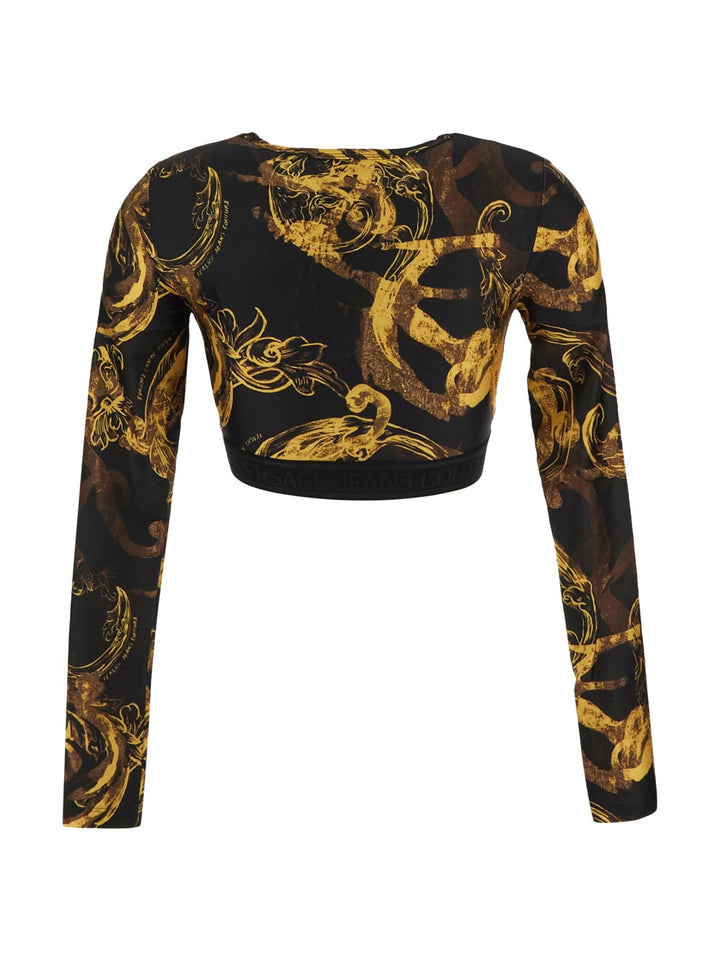 Versace Watercolour Couture Crop Top