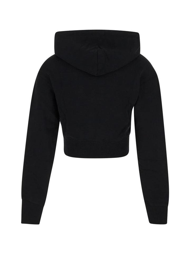 Versace V-Emblem Crop Hoodie