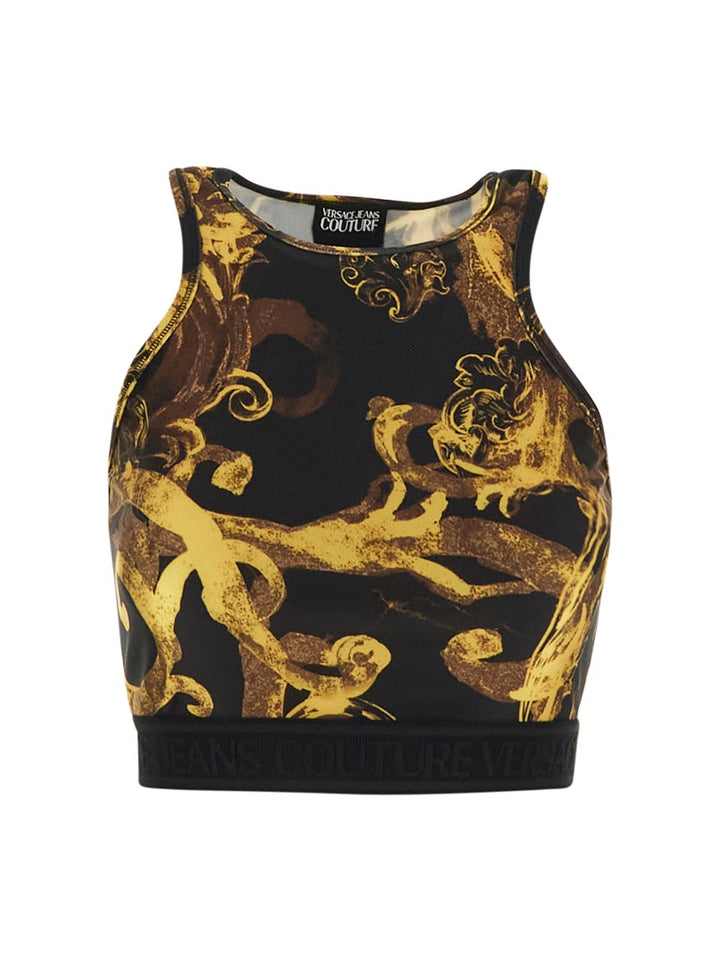 Versace Watercolor Couture Crop Top