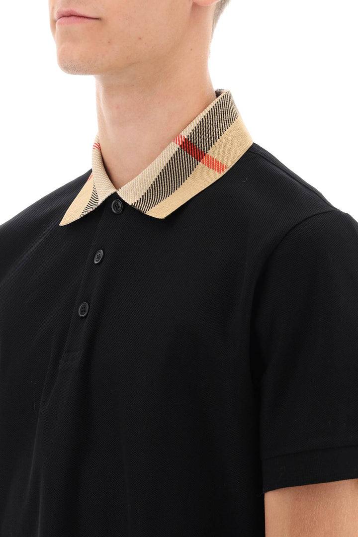 Burberry cody polo shirt with check collar