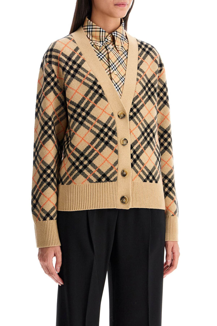 Burberry ered cashmere boxy cardigan with