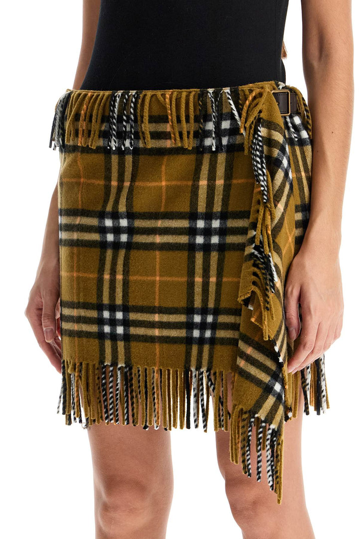 Burberry ered wool and cashmere scarf-style mini skirt