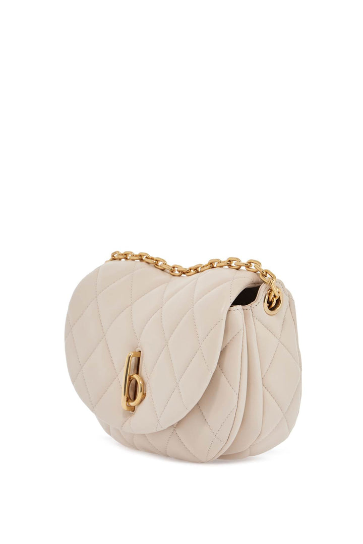 Burberry small beige quilted lambskin bag with golden chain