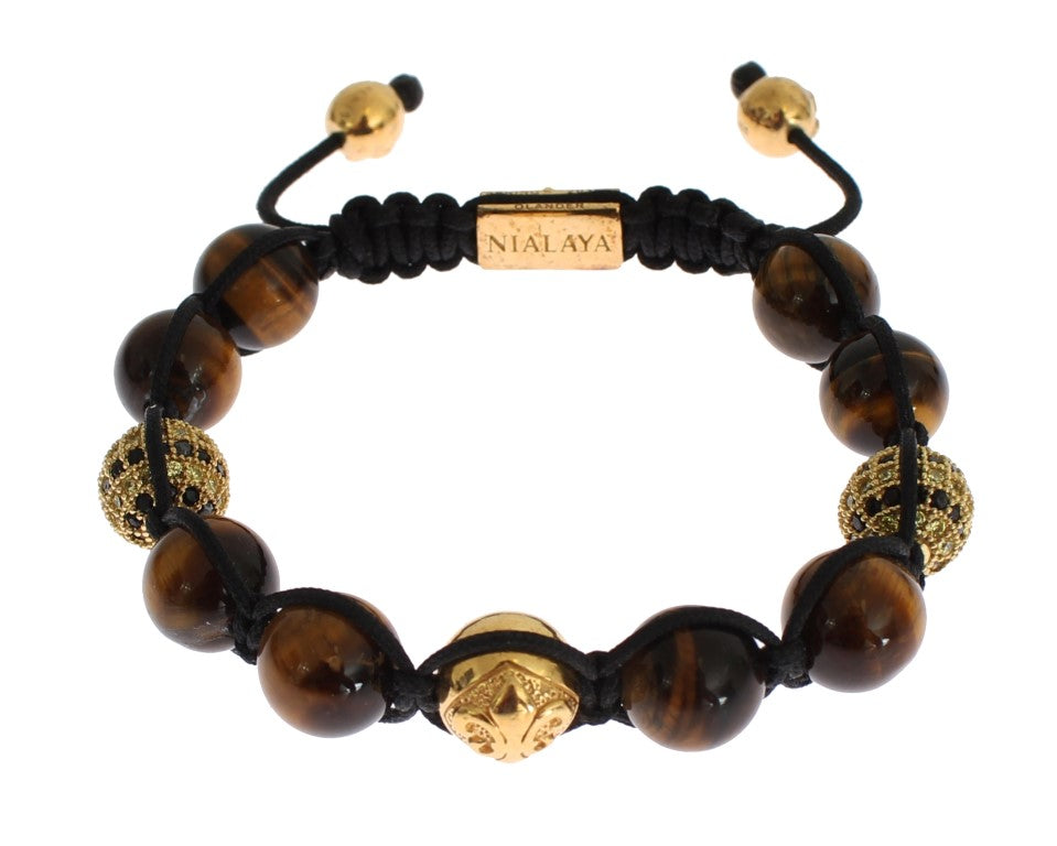 Nialaya Chic Multicolor CZ & Tigers Eye Bracelet