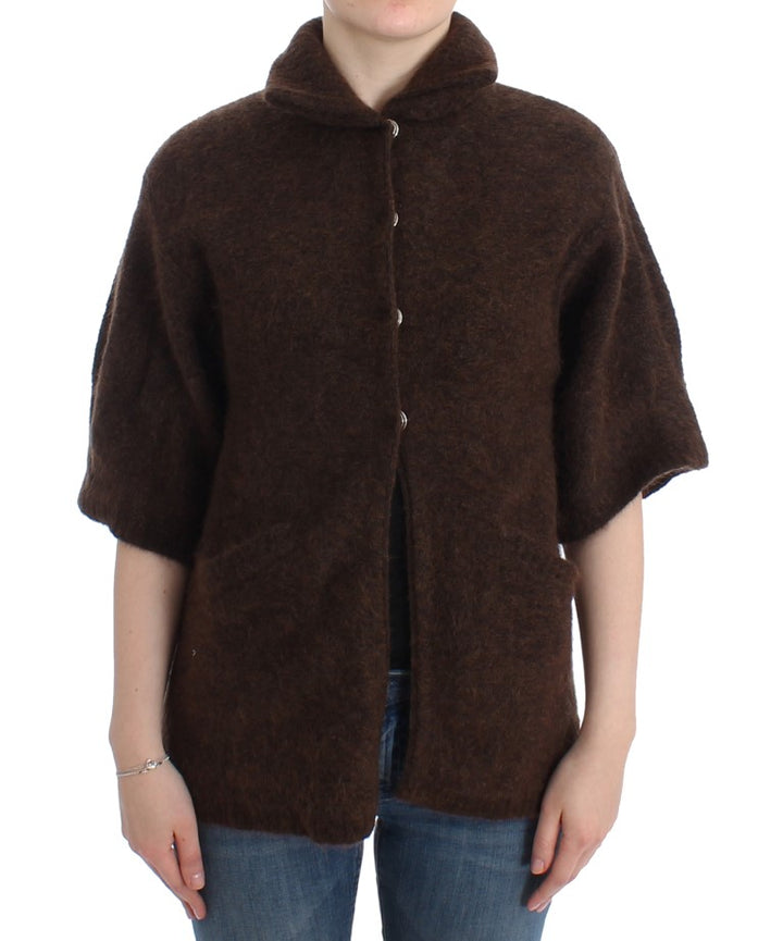 Cavalli Elegant Short Sleeved Brown Cardigan