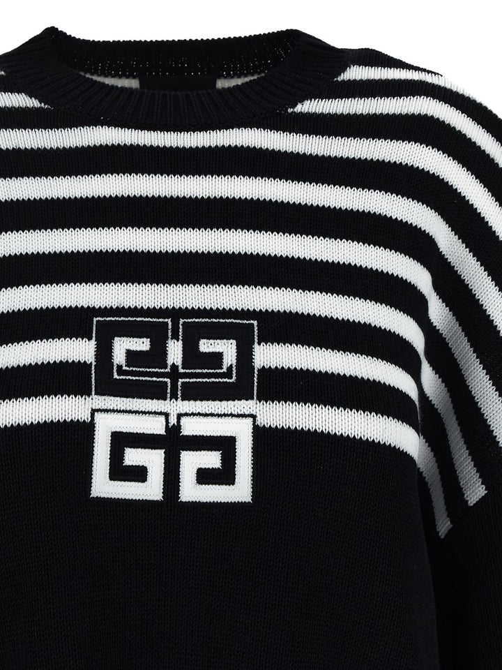 Givenchy 4G Cropped Sweater In Cotton With Stripes