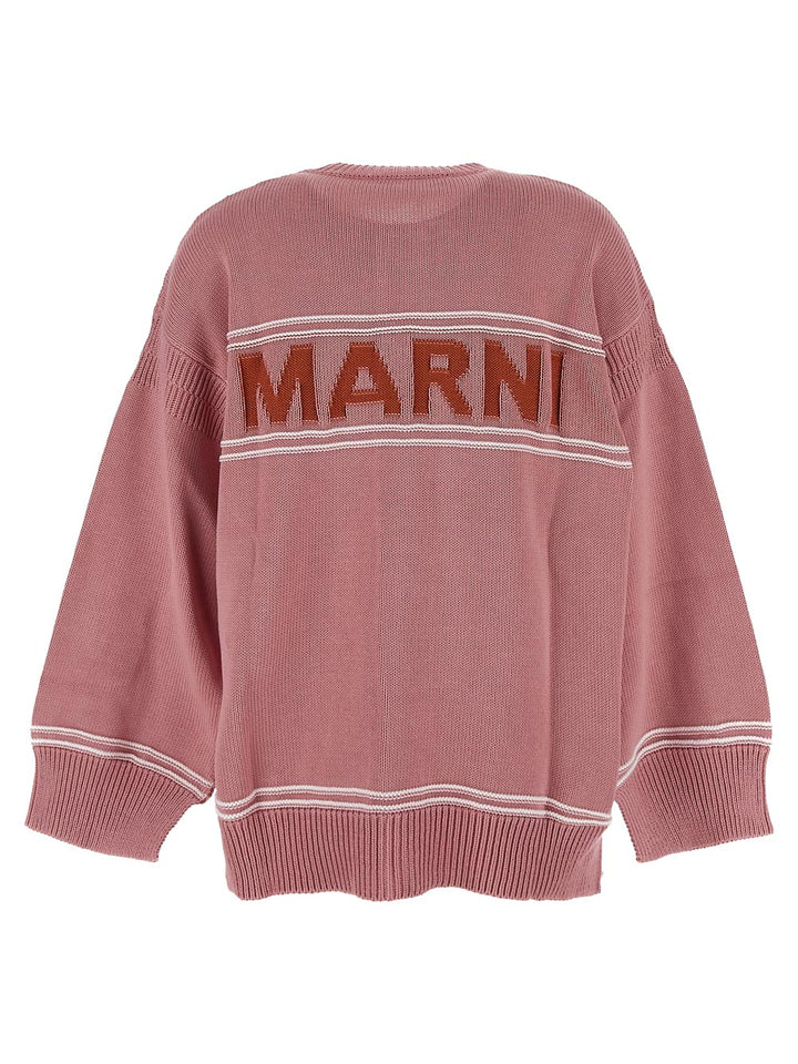 Marni Pink Wool Cardigan With Kimono Sleeves