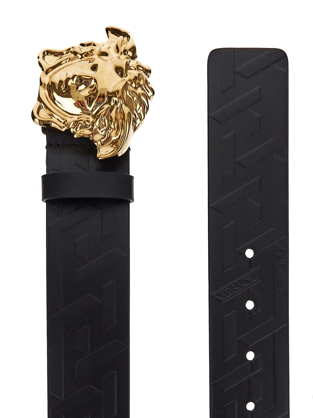 Versace La Medusa Greca Leather Belt